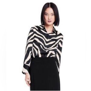 Zebra Print - Black & Ivory long sleeve tailored blouse -Sergio Hudson XXS & XL